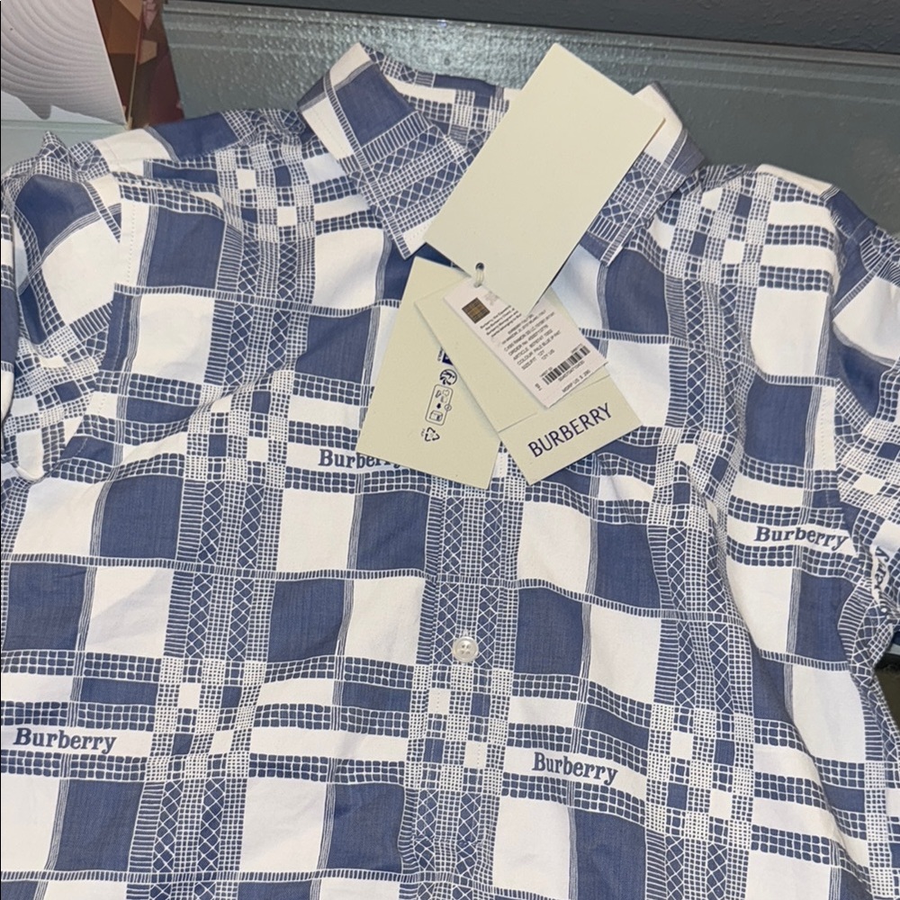 Burberry Blue and White kids shirt